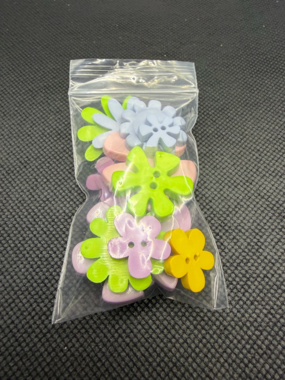 Decorative Groovy Flower Buttons - Pastel Multi-Color Pack Kids